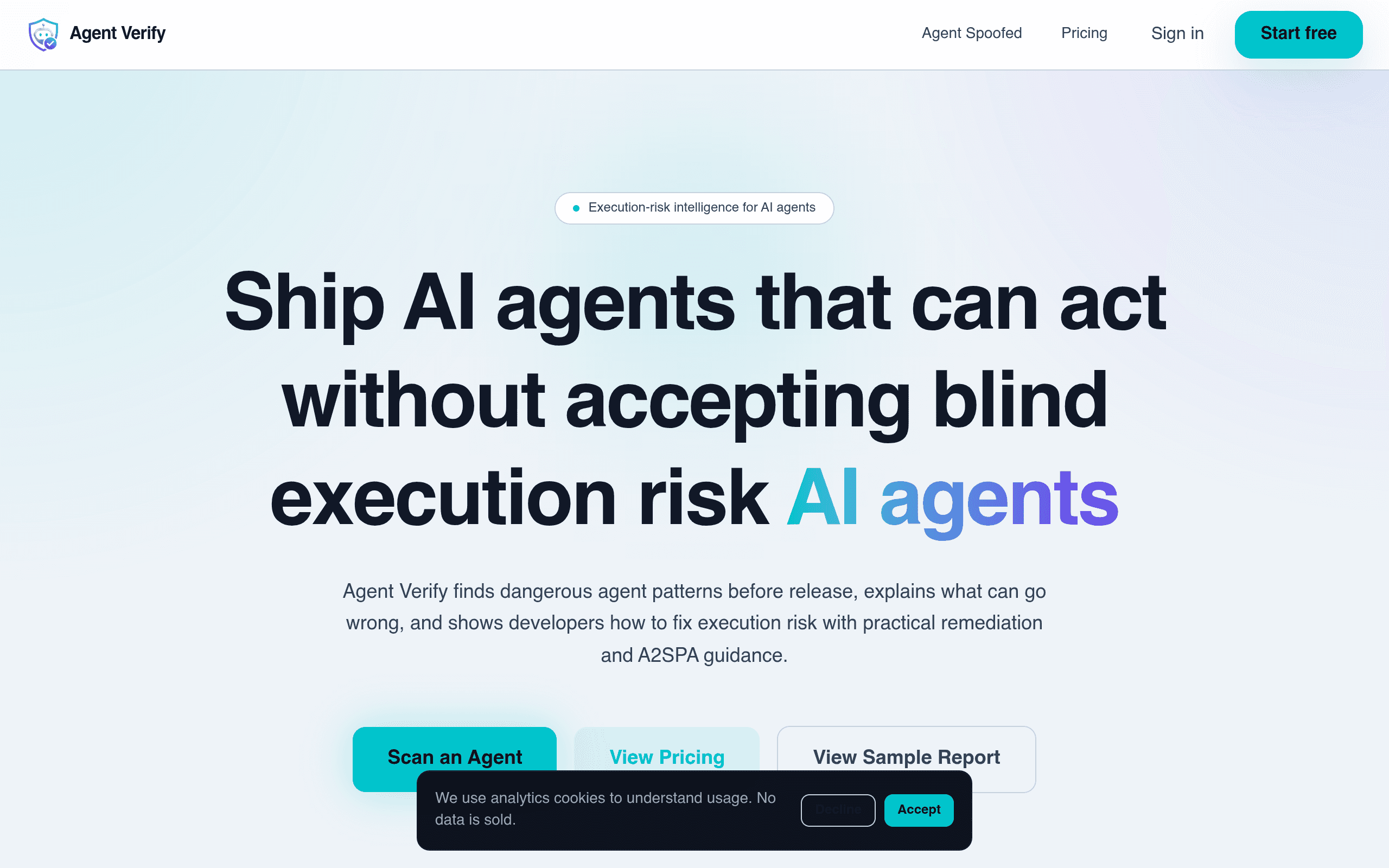 Screenshot of Agent Verify