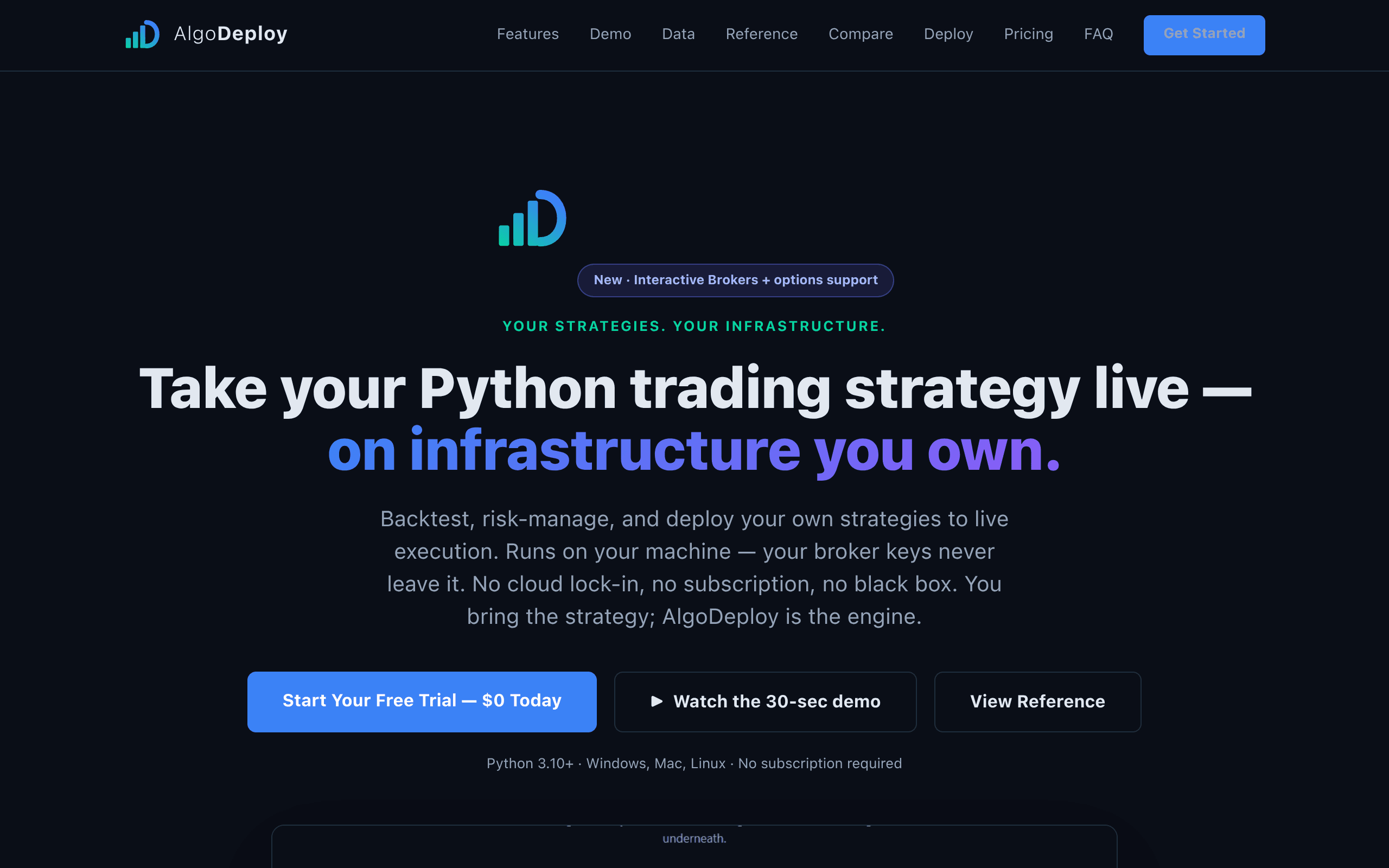 Screenshot of AlgoDeploy