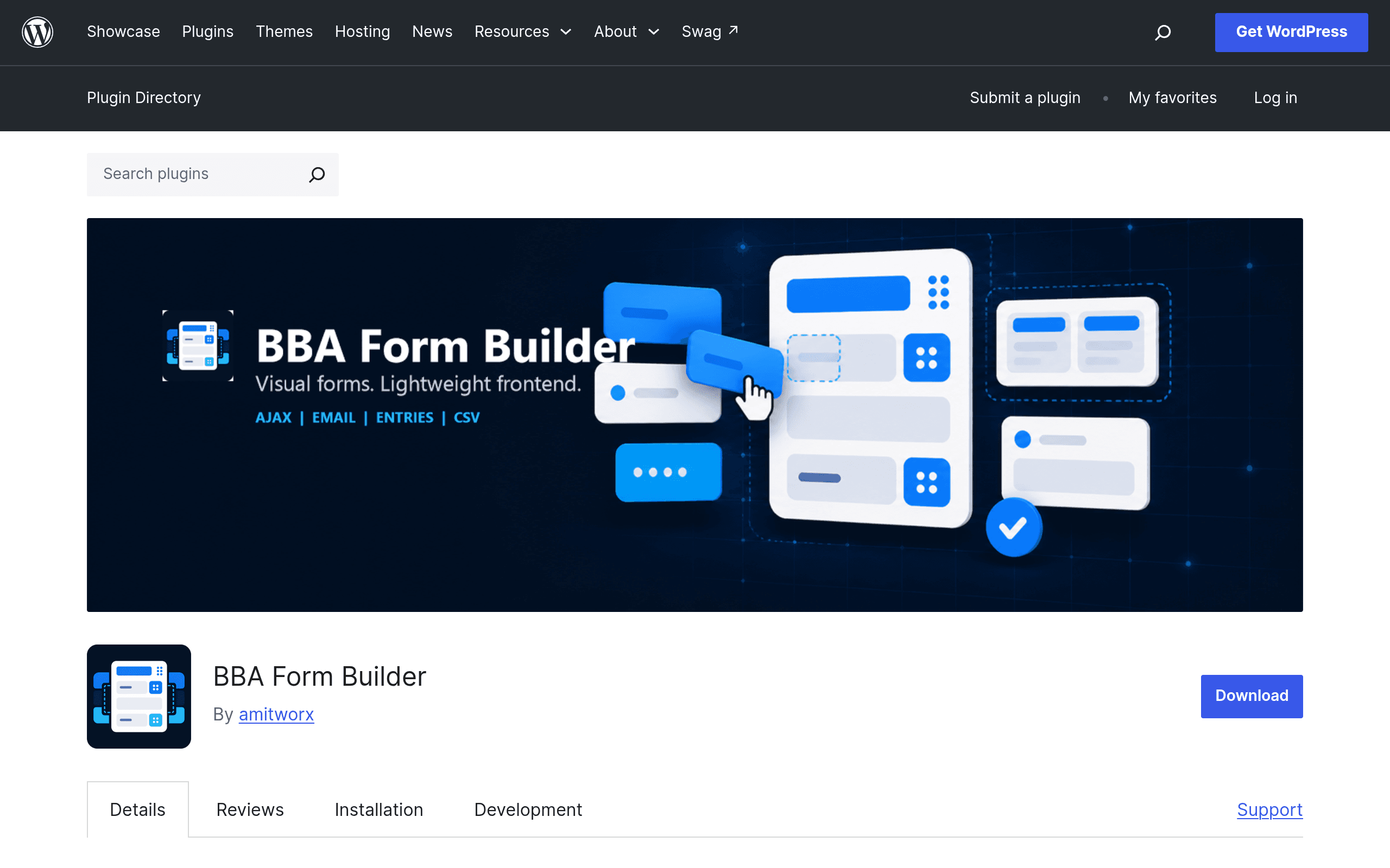 Screenshot of BBA Form Builder