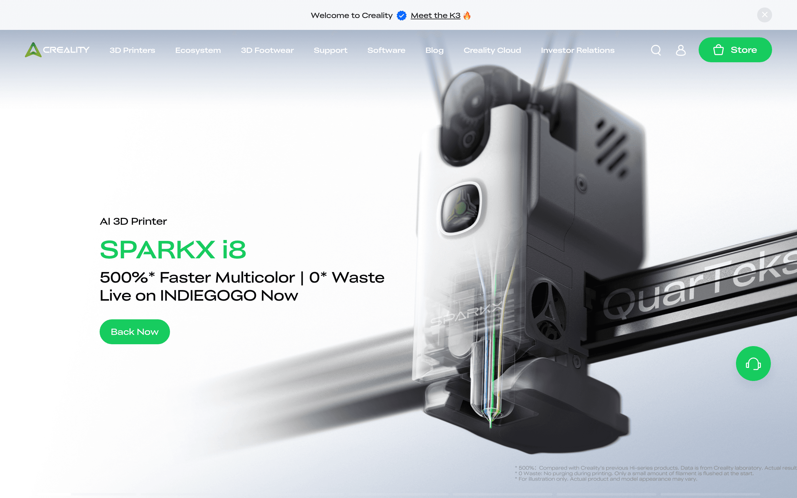 Screenshot of Creality