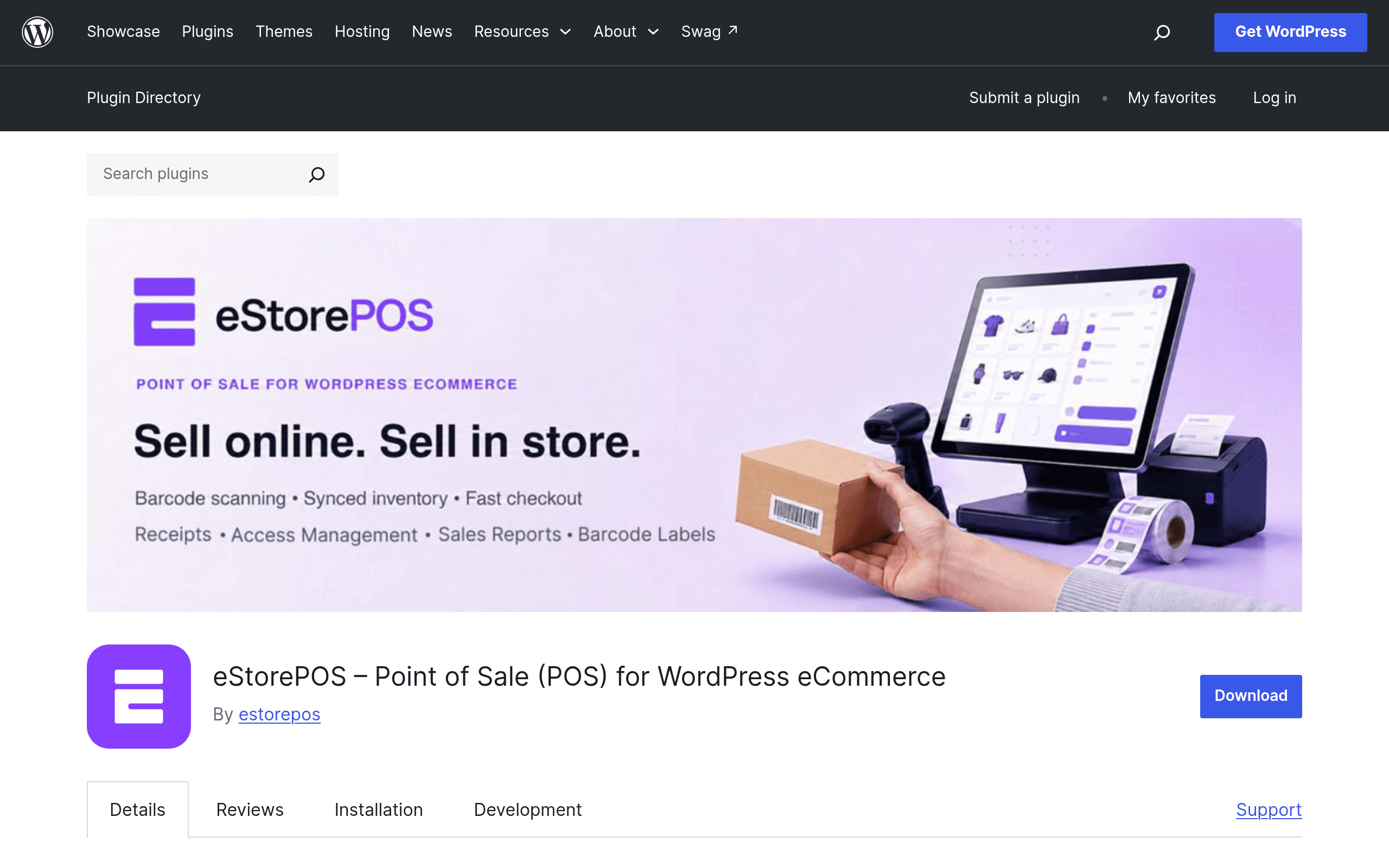 Screenshot of eStorePOS – Point of Sale (POS) for WordPress eCommerce