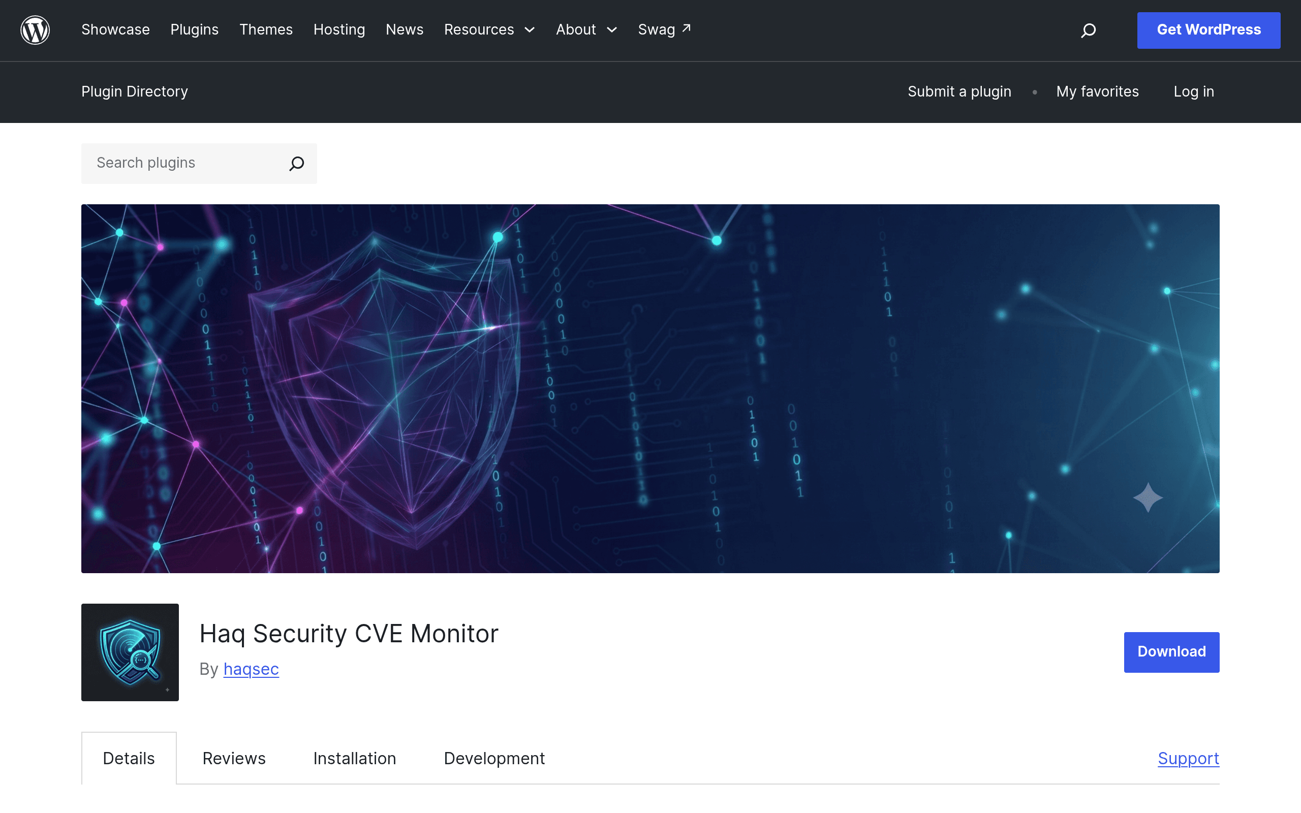 Screenshot of Haq Security CVE Monitor