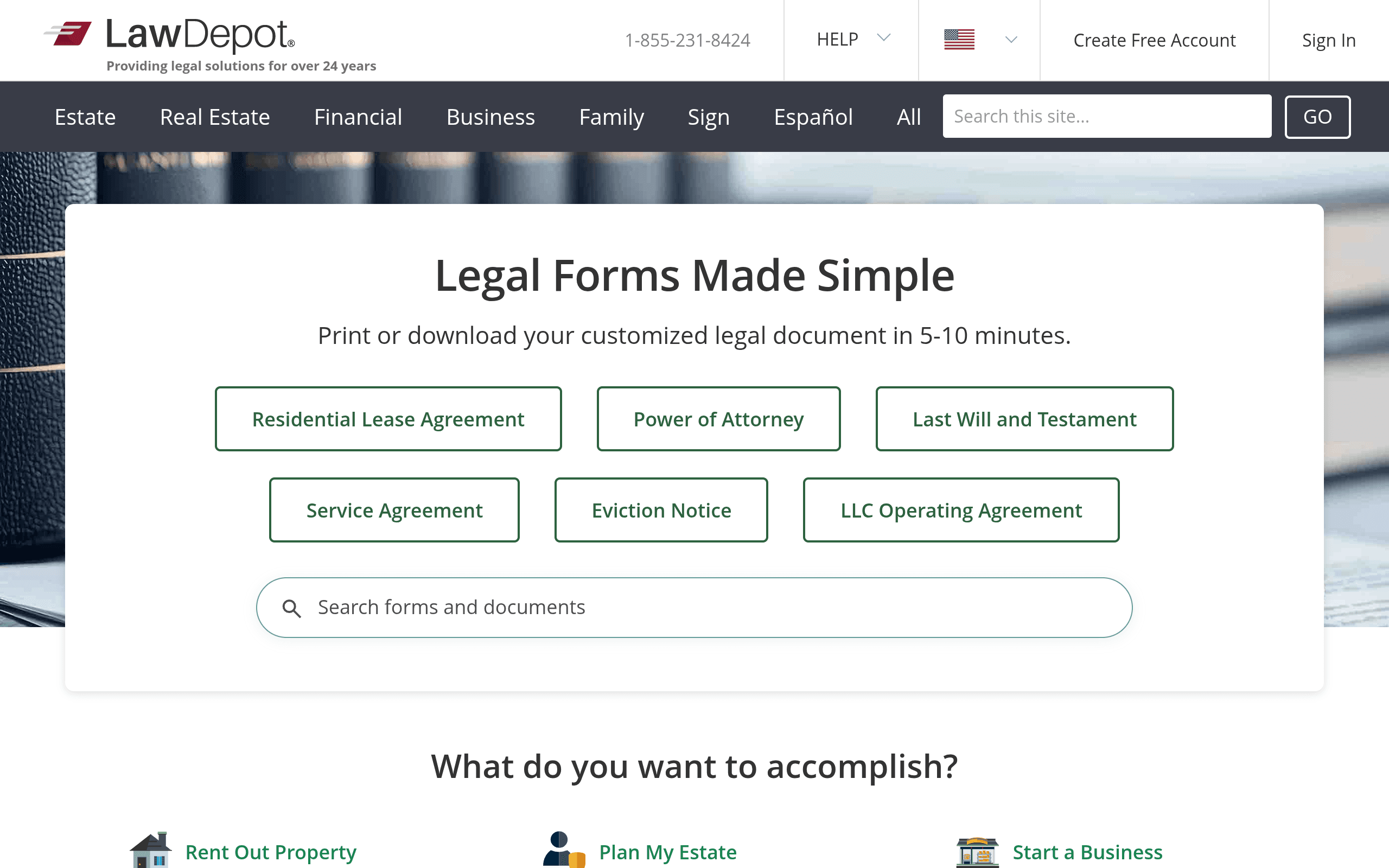 Screenshot of LawDepot