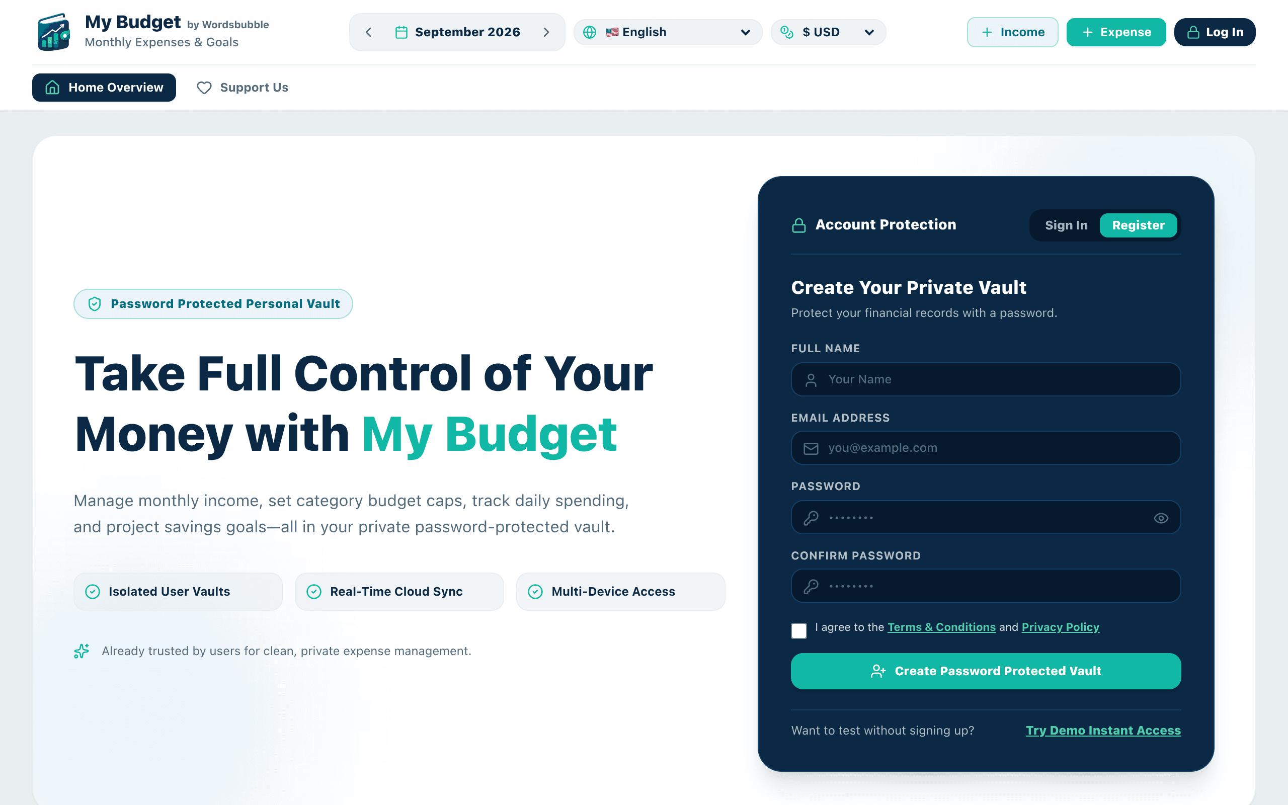 Screenshot of My Budget by Wordsbubble
