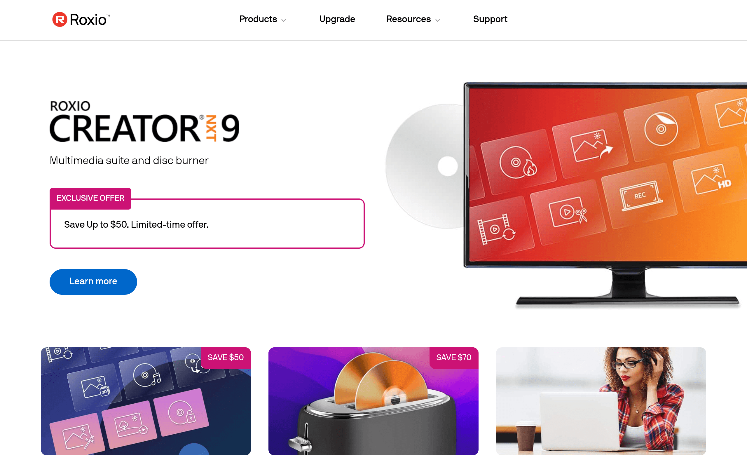 Screenshot of Roxio: Digital Media Software for both PC & Mac