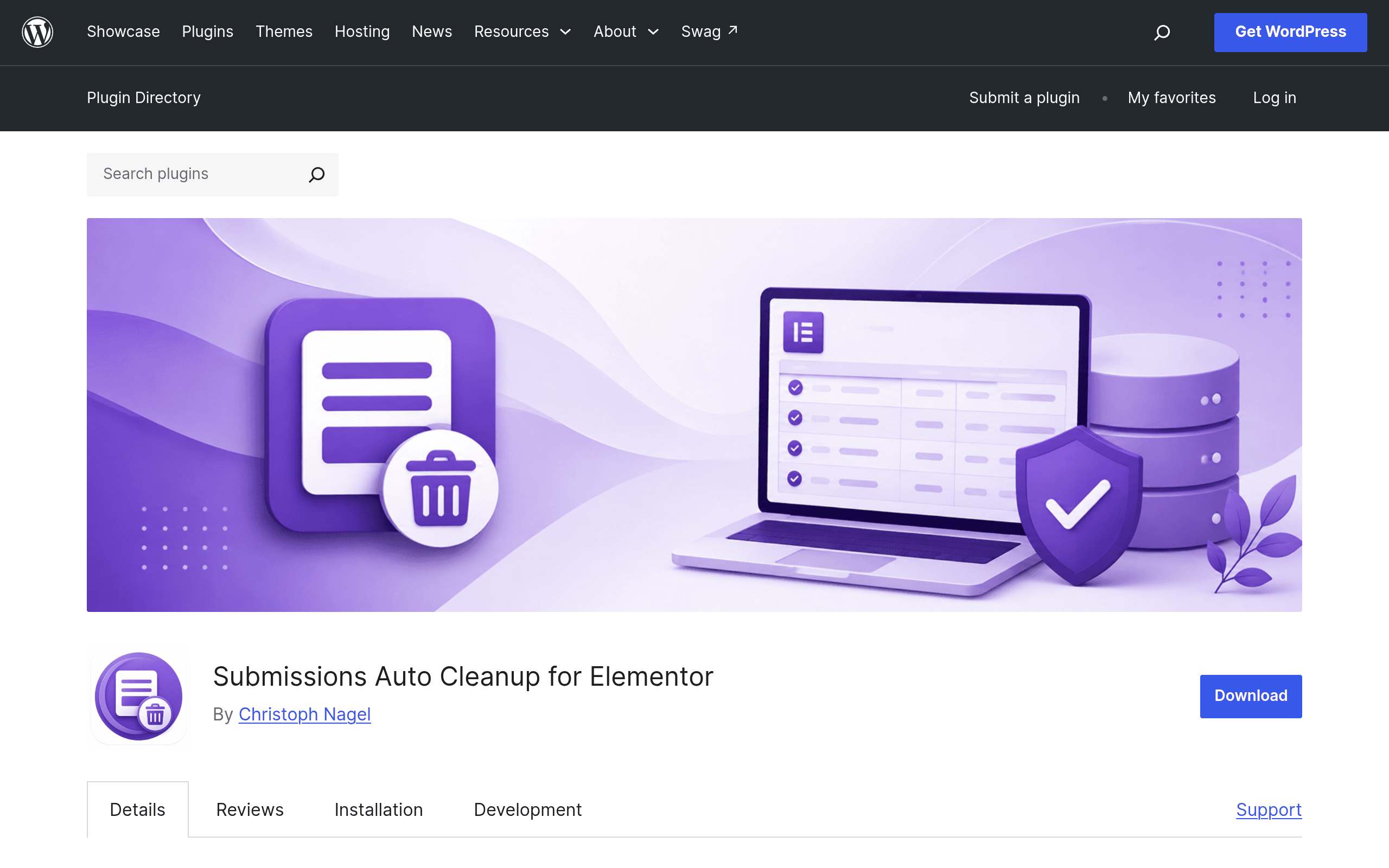 Screenshot of Submissions Auto Cleanup for Elementor