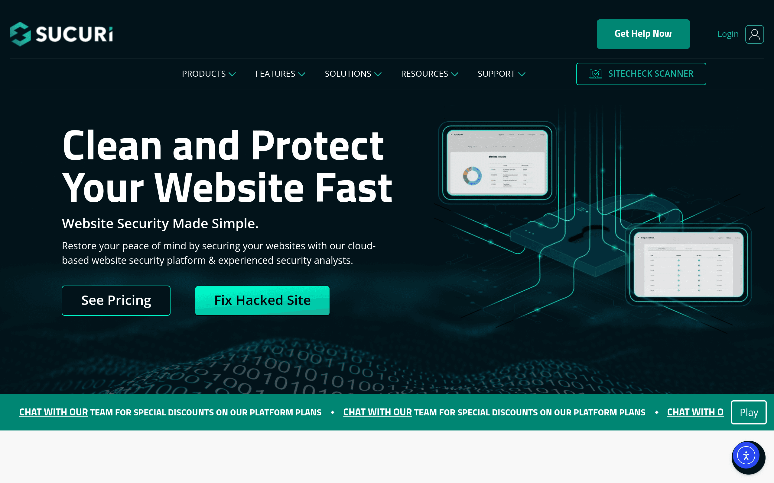 Screenshot of Sucuri