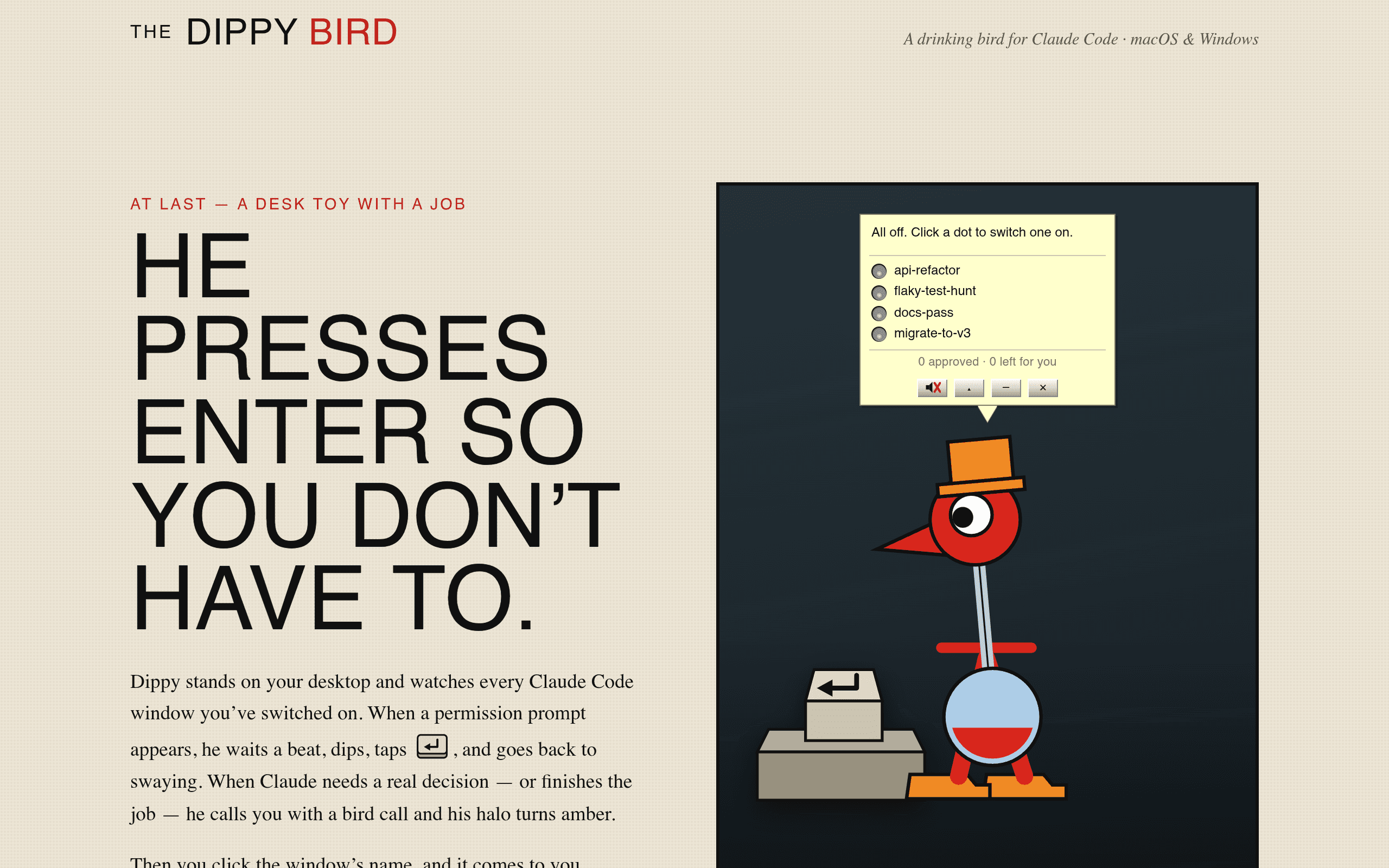 Screenshot of The Dippy Bird