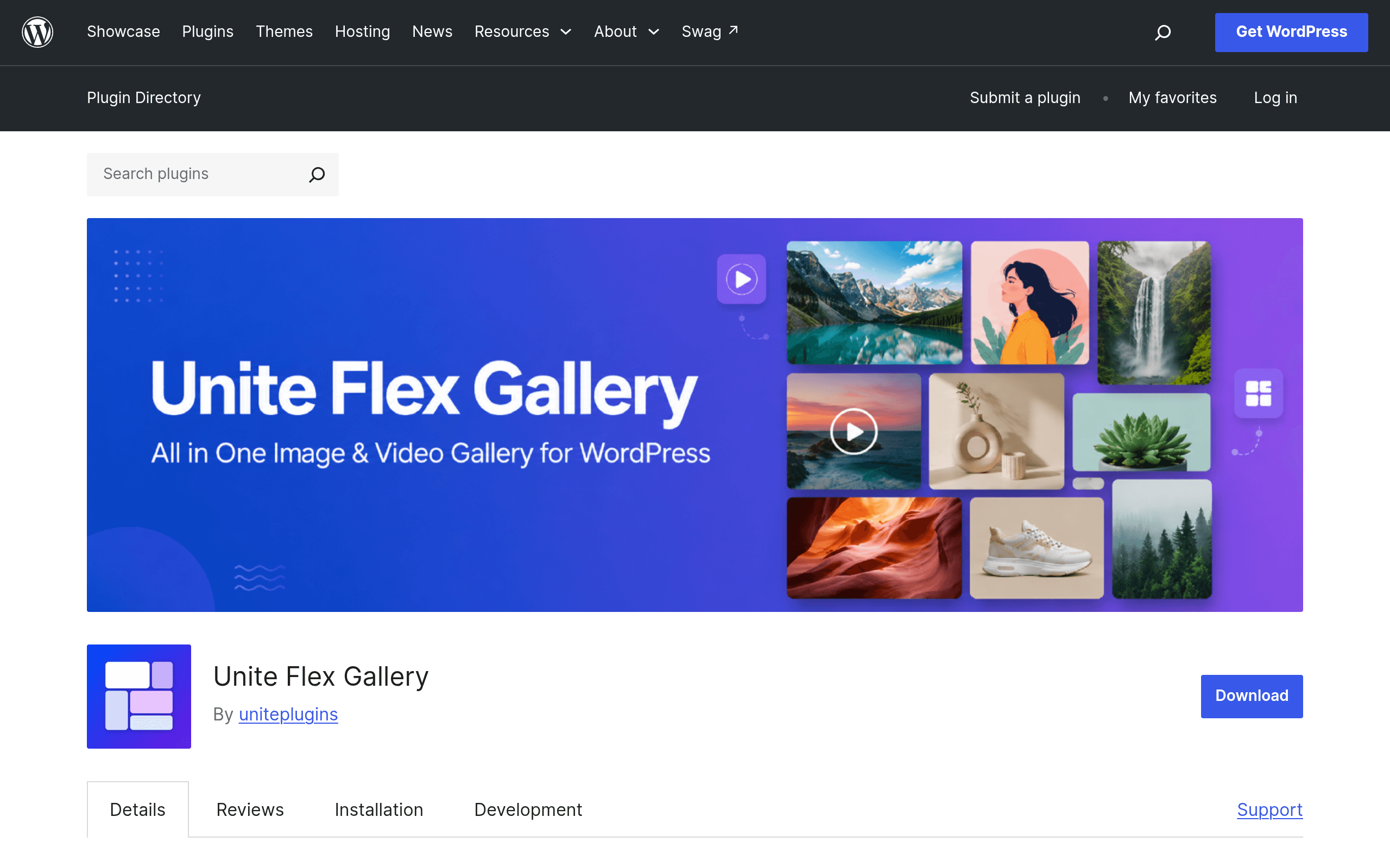 Screenshot of Unite Flex Gallery